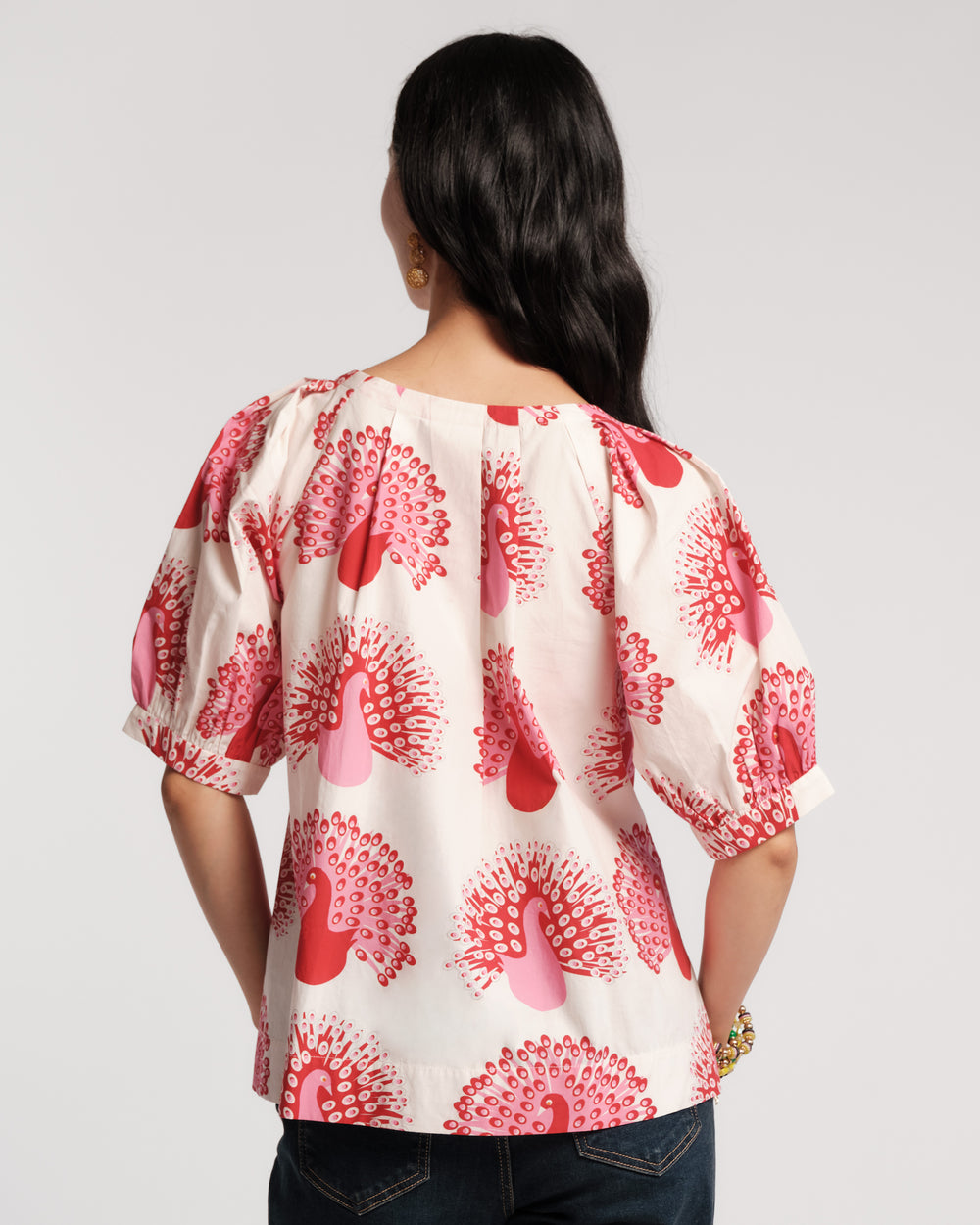 Zonda Top - Oyster Peacock Shirt Frances Valentine