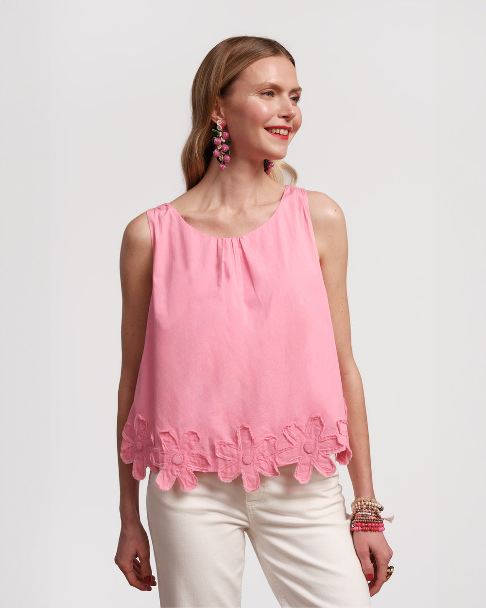 Zennia Flower Tank - Pink Tops Frances Valentine