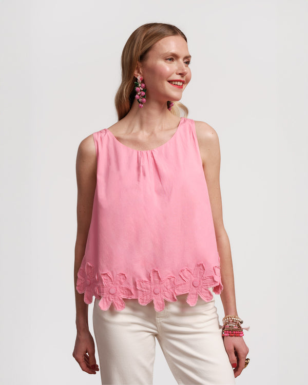 Zennia Flower Tank - Pink Tops Frances Valentine