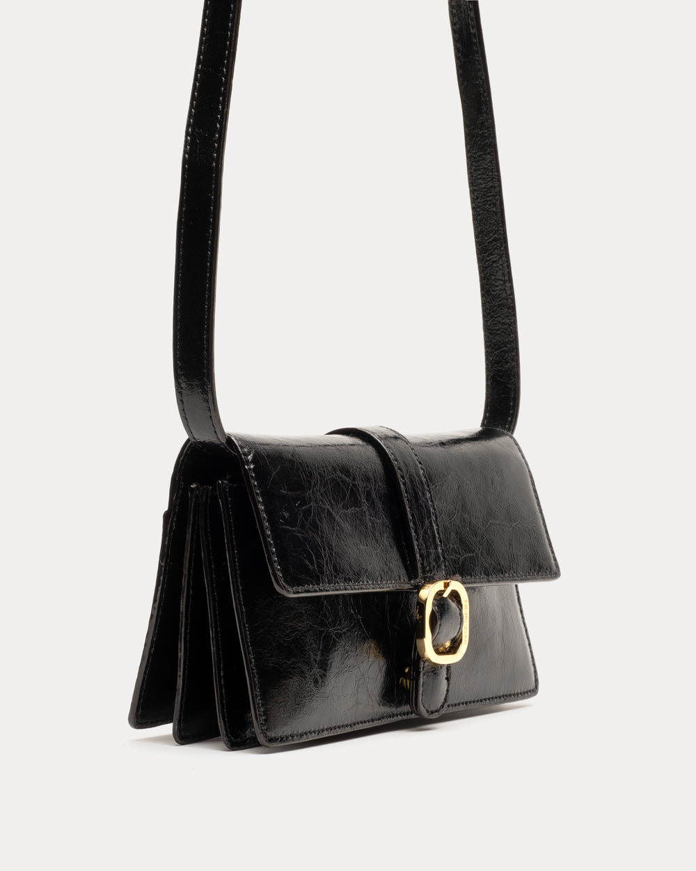 Accordion Wallet - Crinkled Leather Black Wallet Frances Valentine