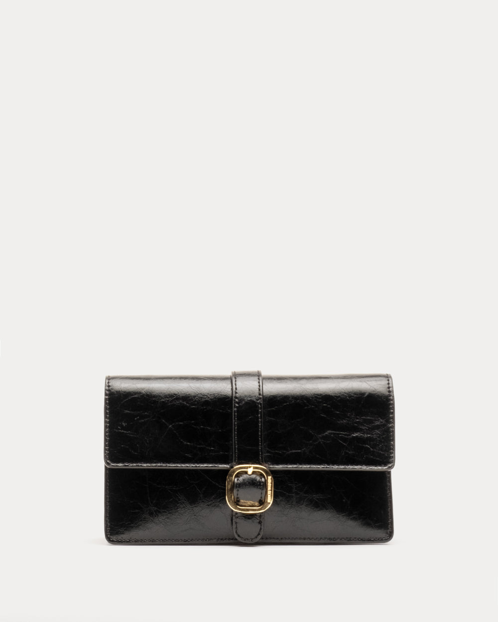 Accordion Wallet - Crinkled Leather Black Wallet Frances Valentine