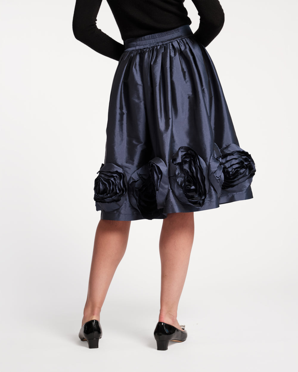 Barbara Flower Midi Skirt - Navy Flower Skirts Frances Valentine