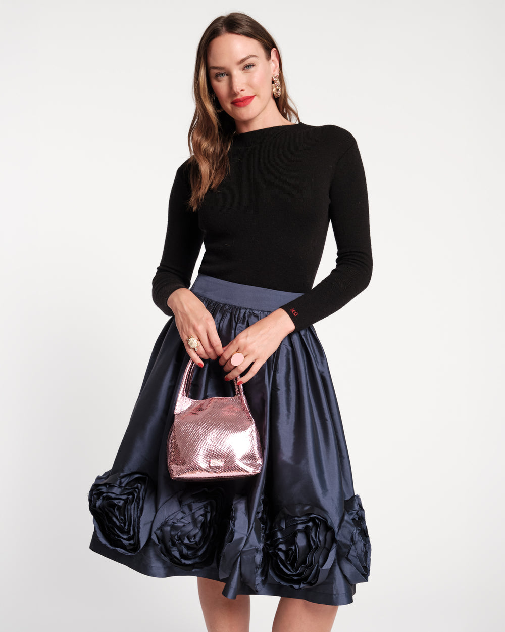 Teeny Sweet Pea - Metallic Snake Leather Pink Handbag Frances Valentine