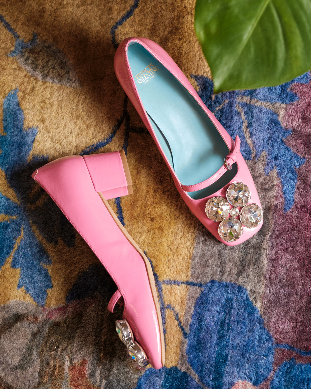 Josephine Heel - Crinkled Leather Pink Frances Valentine