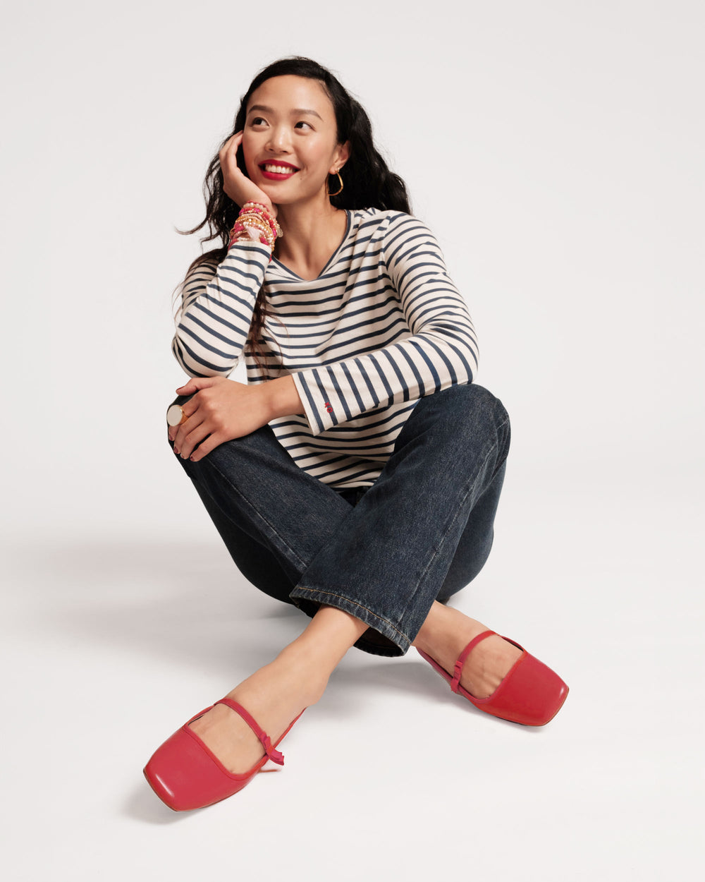 Jude Mary Jane Flat - Leather Red Flats Frances Valentine