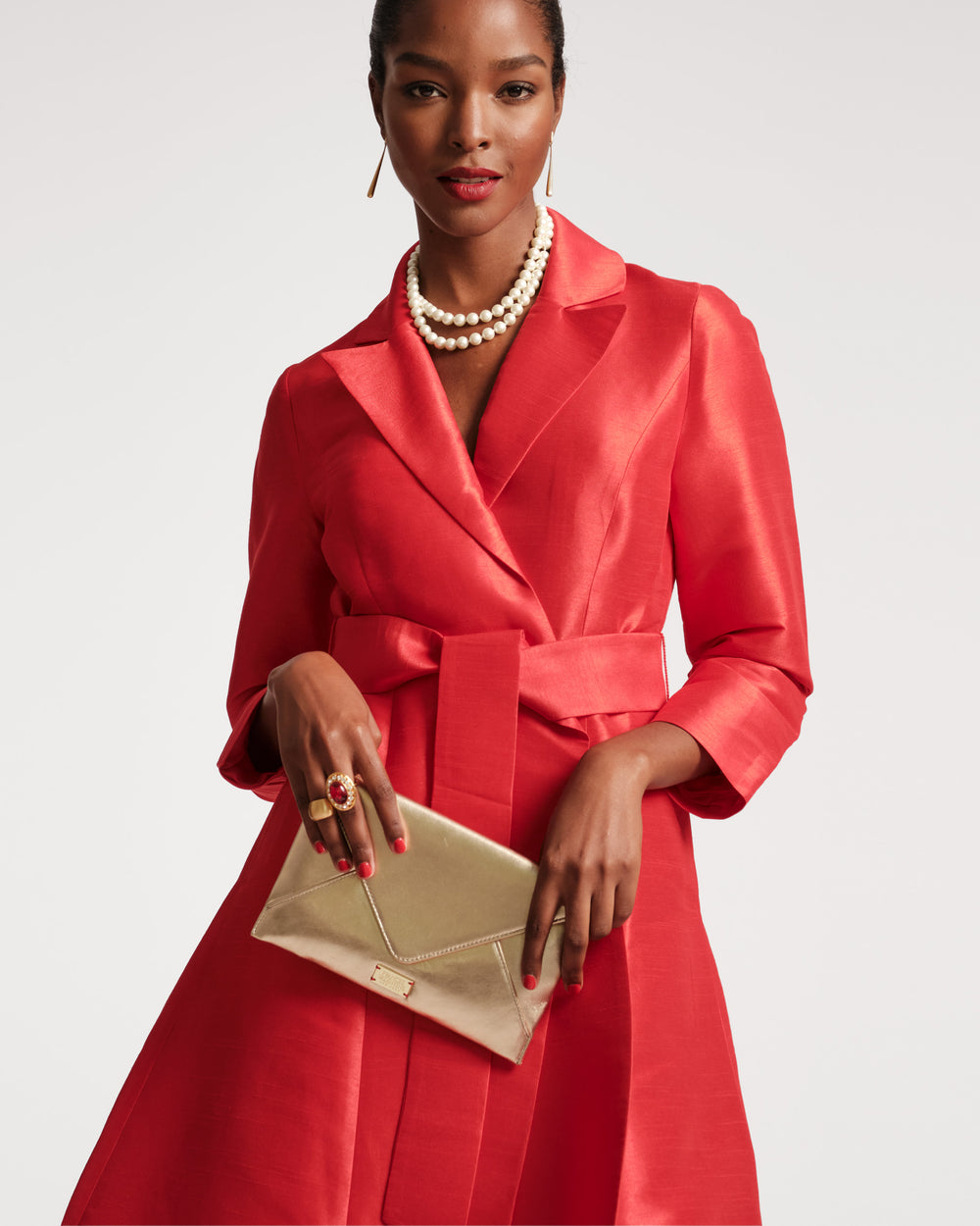 Lucille Wrap Dress - Red Dresses Frances Valentine
