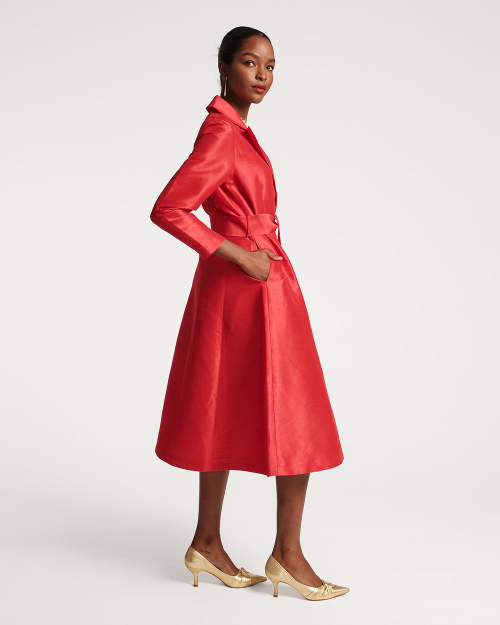 Lucille Wrap Dress - Red Dresses Frances Valentine