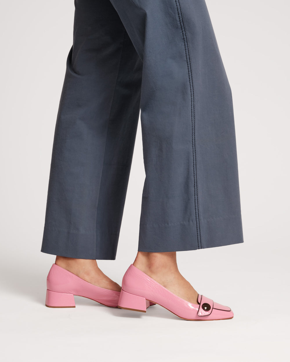 Mackie Patent Block Heel - Pink Heels Frances Valentine