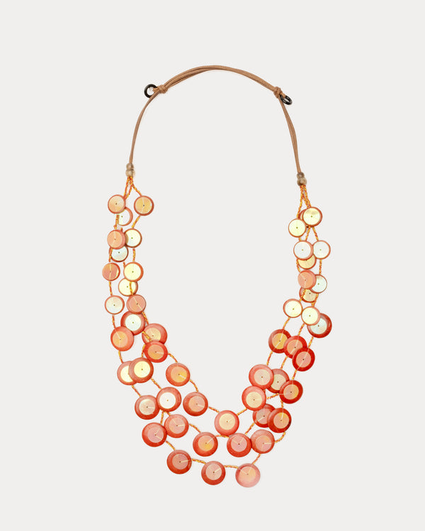 Iridescent Arabella Necklace - Orange Necklace Sylca