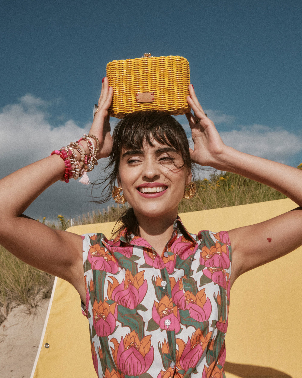 Paige Wicker Clutch - Canary Basket Frances Valentine