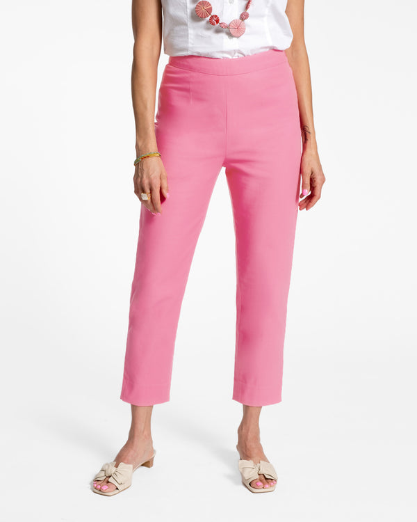 Lucy Cigarette Pant - Cotton Stretch Pink Pants Frances Valentine
