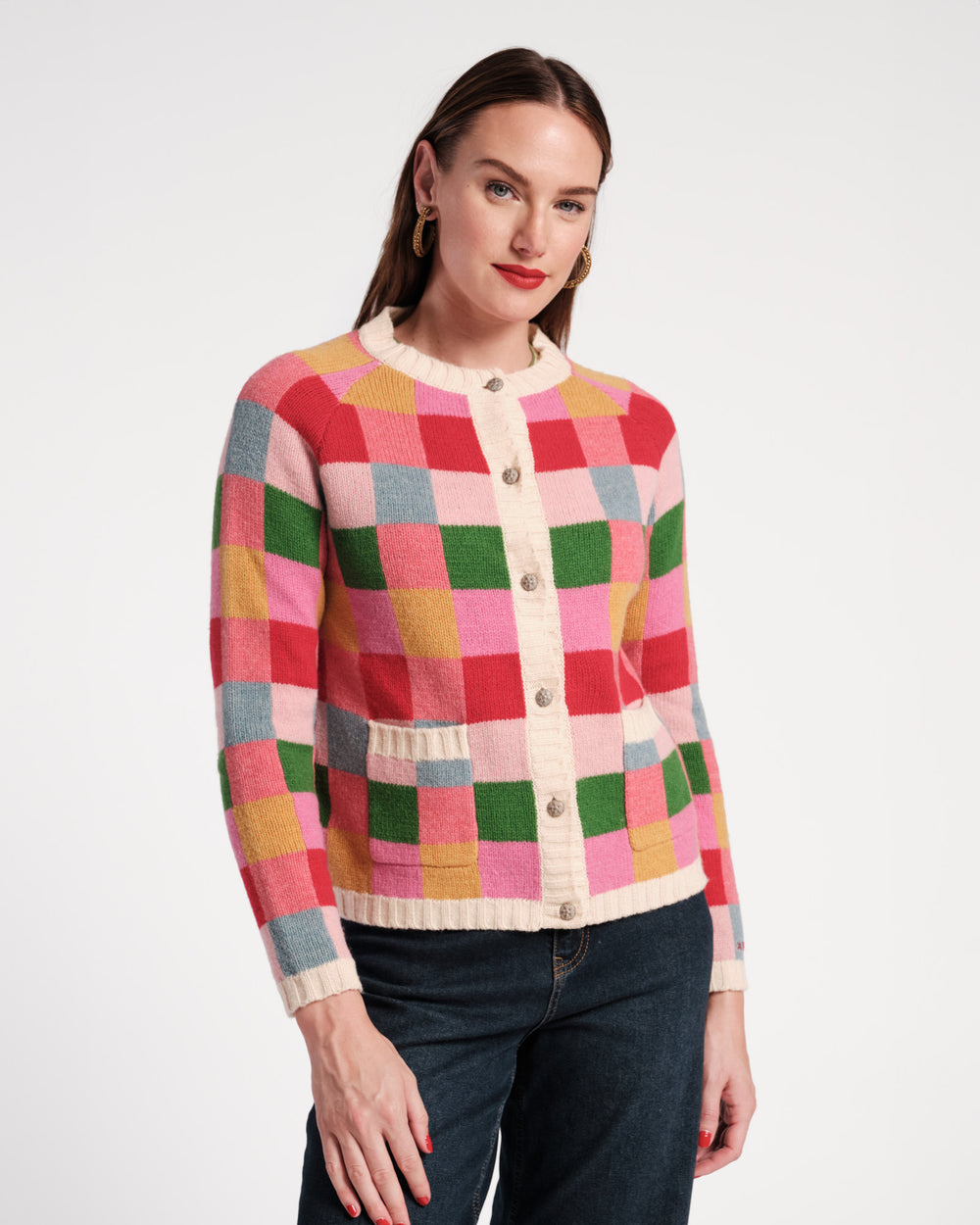 Pixel Wool Cardigan Sweater Frances Valentine
