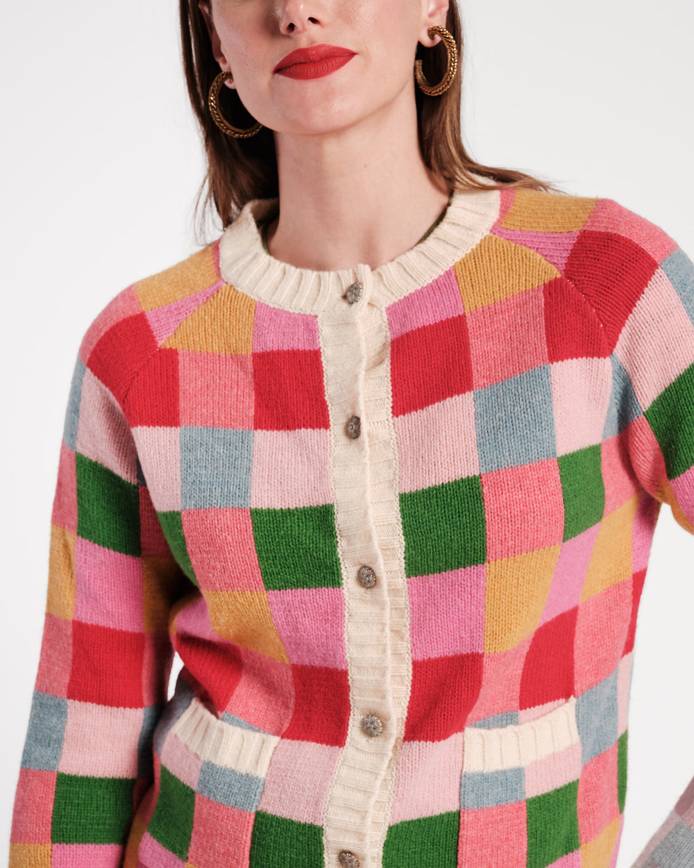 Pixel Wool Cardigan Sweater Frances Valentine