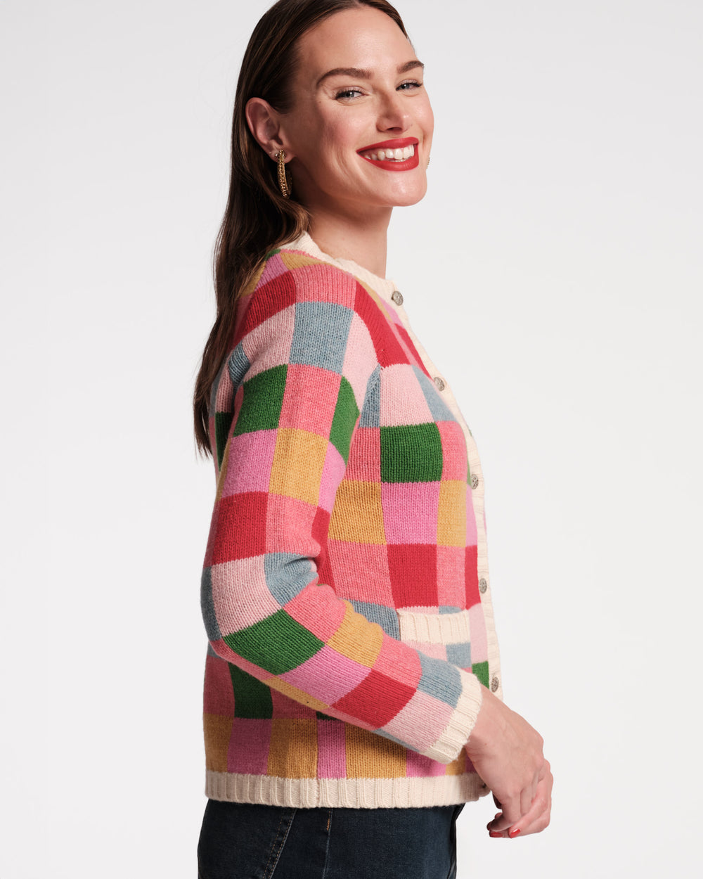 Pixel Wool Cardigan Sweater Frances Valentine
