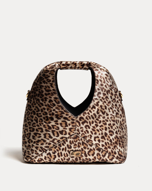 Crescent Tote - Metallic Leopard Handbag Frances Valentine