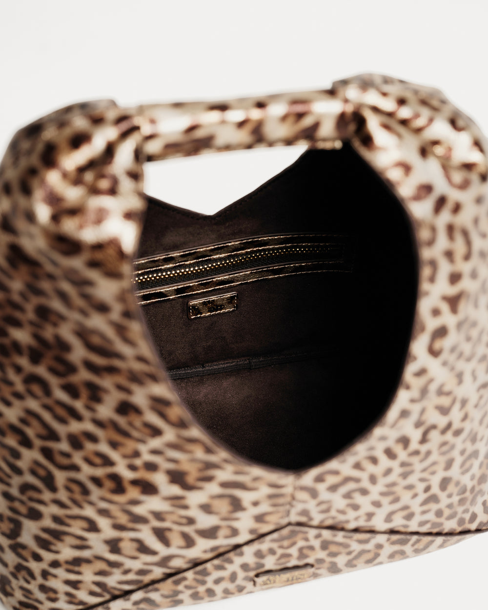 Crescent Tote - Metallic Leopard Handbag Frances Valentine