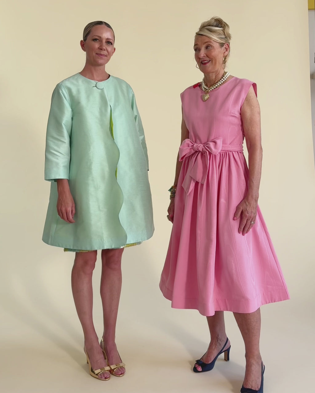 Bow Dress - Pink Moire Dresses Frances Valentine