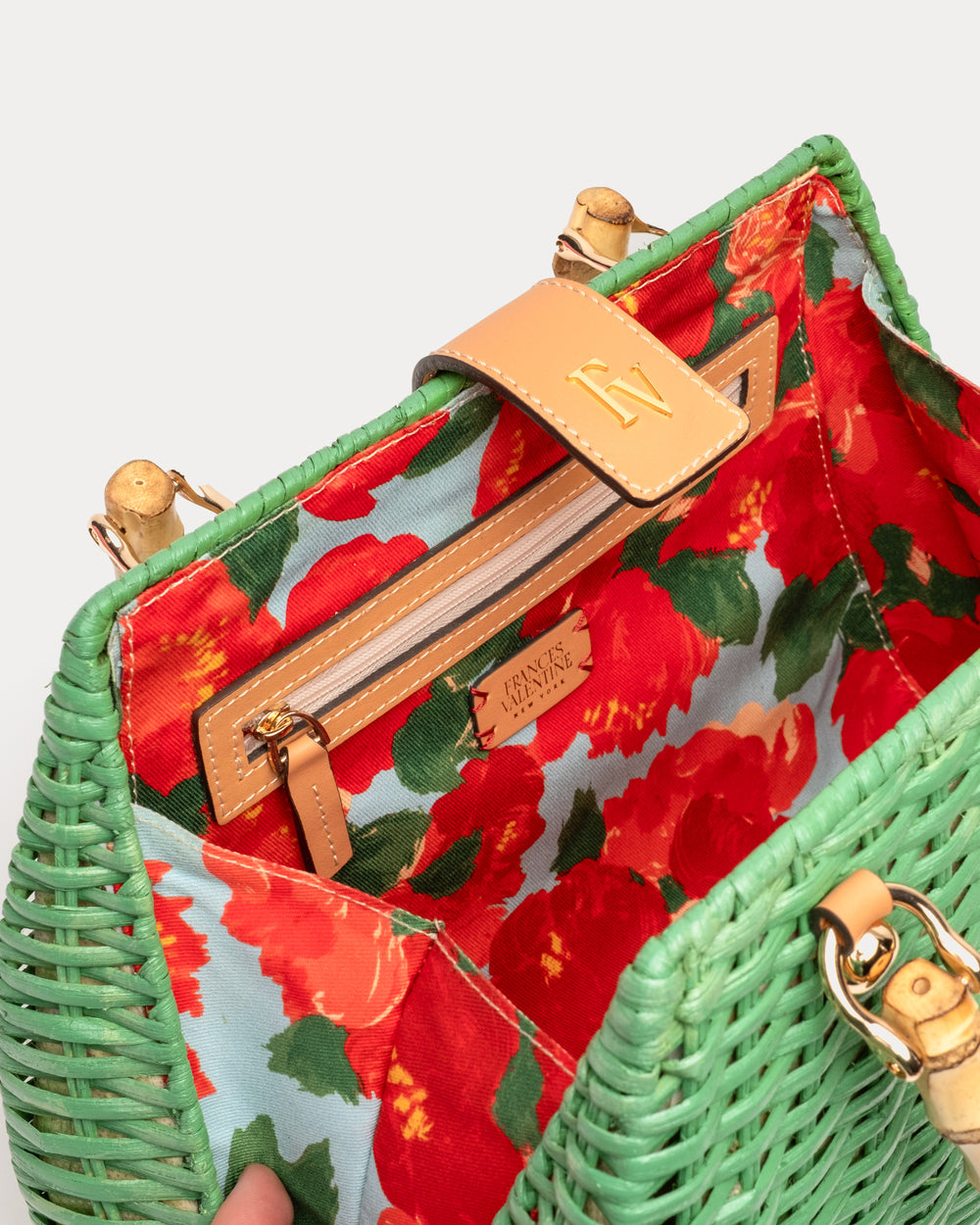 Rooster Wicker Basket - Green Basket Frances Valentine