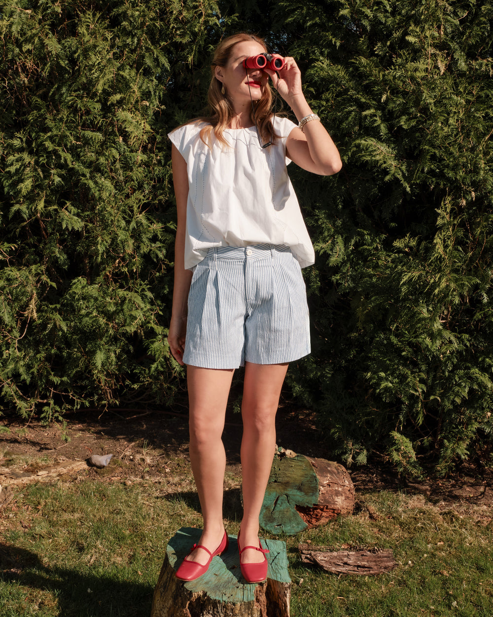 Benny Short - Stripe Seersucker Shorts Frances Valentine