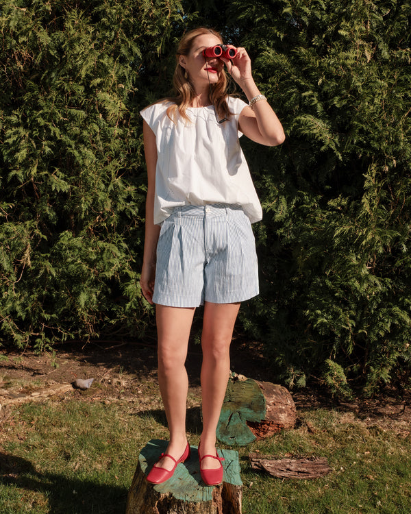 Benny Short - Stripe Seersucker Shorts Frances Valentine