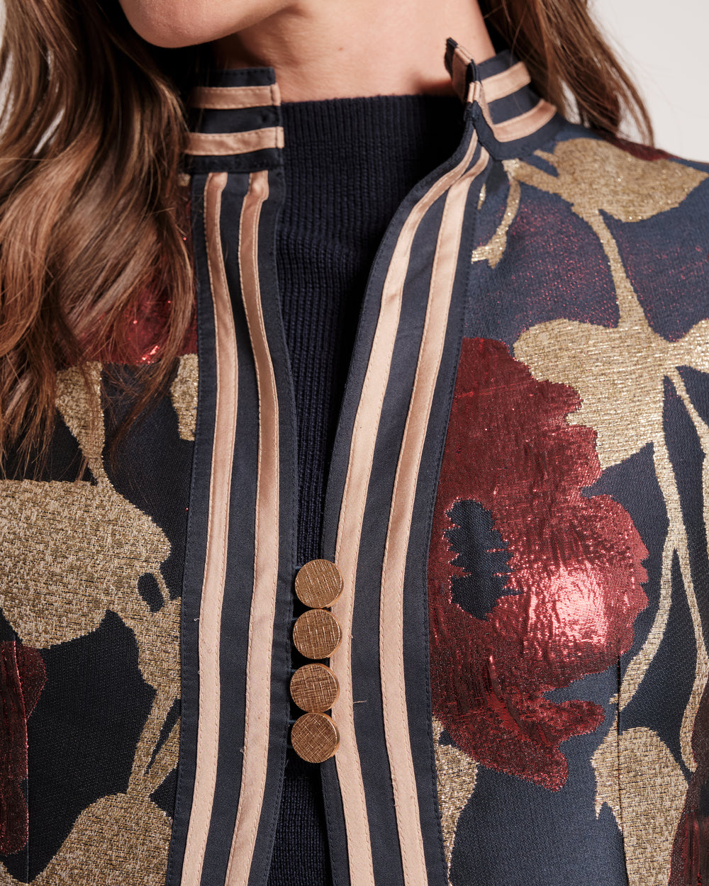 Susie Jacket - Floating Floral Jacquard Coats & Jackets Frances Valentine