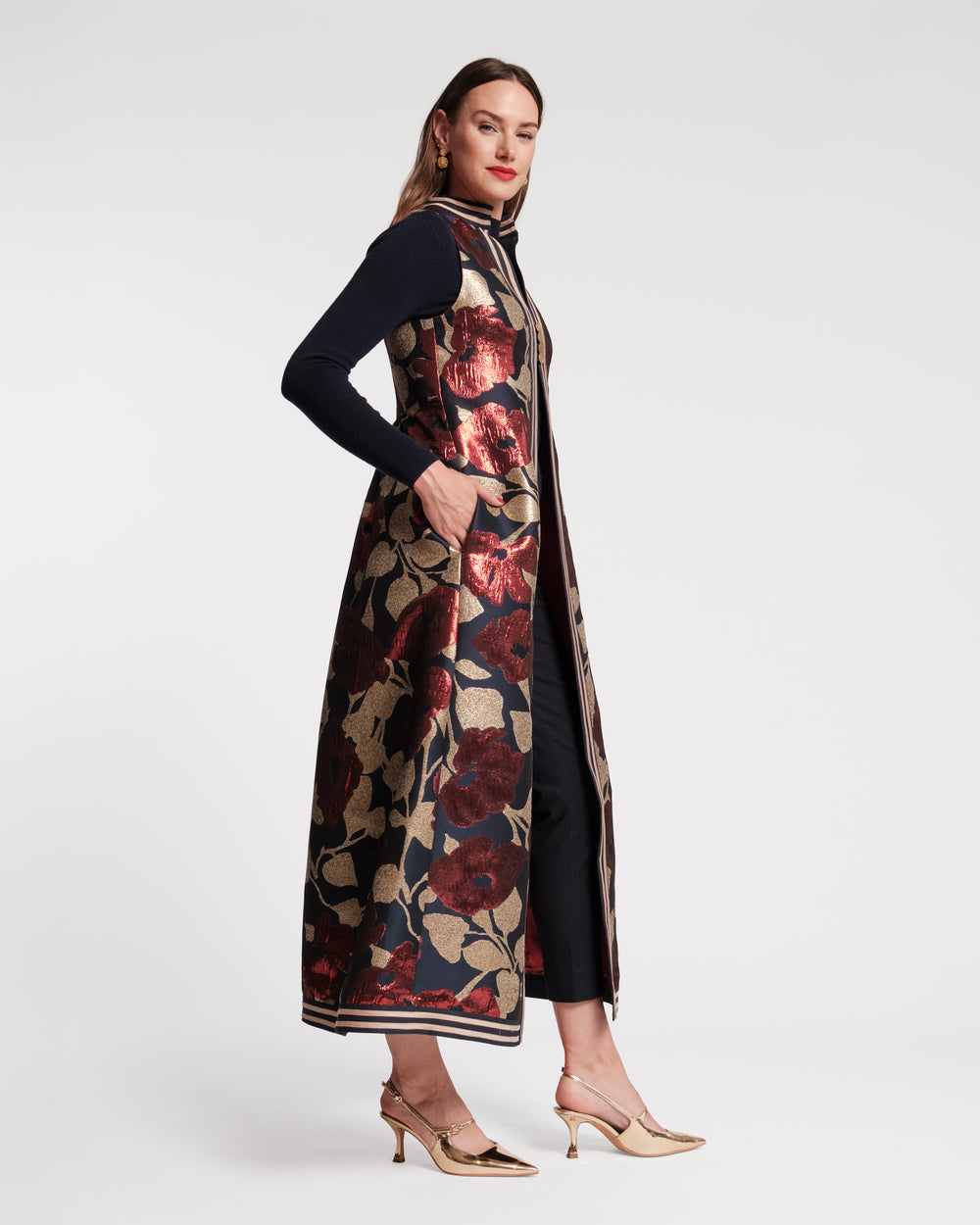 Susie Jacket - Floating Floral Jacquard Coats & Jackets Frances Valentine