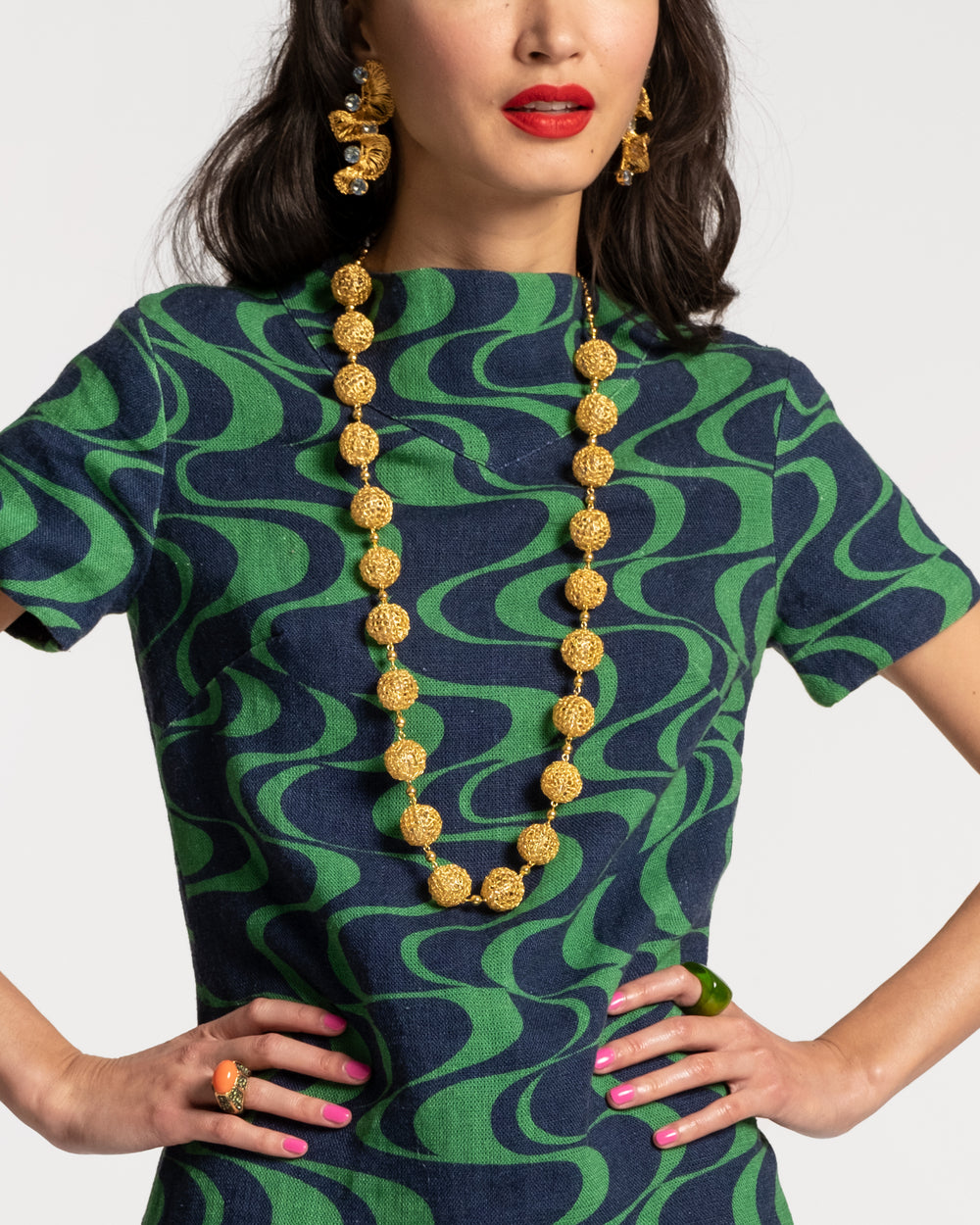 Large Crochet Spheres Necklace Necklace Lavish