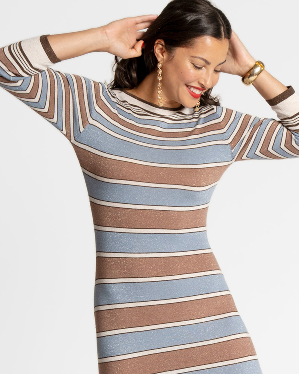 Bianca Maxi Dress - Blue Brown Dresses Frances Valentine