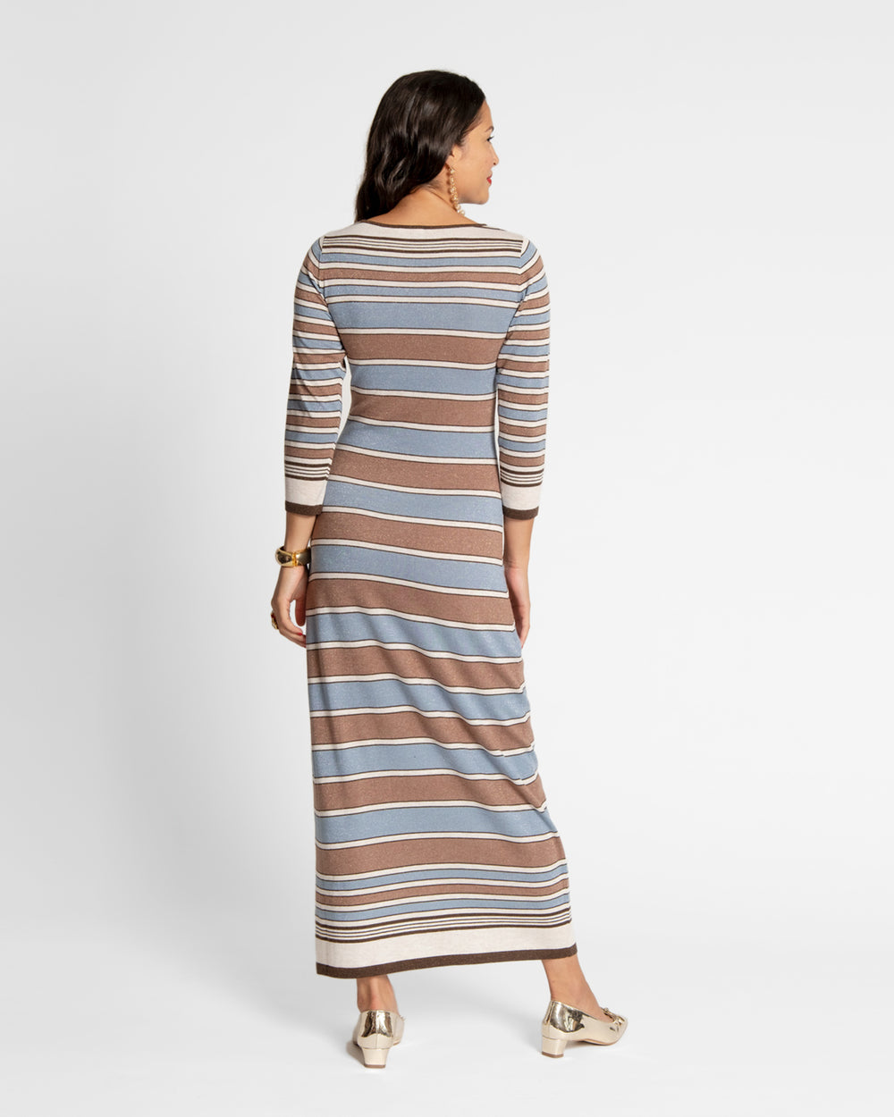 Bianca Maxi Dress - Blue Brown Dresses Frances Valentine