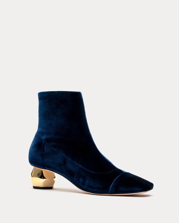 Marnie Boot - Velvet Navy Boots Frances Valentine