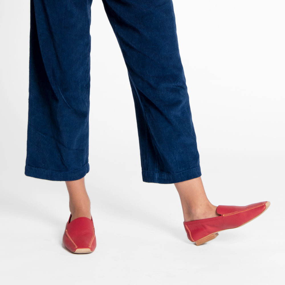 Elyce Loafer - Leather Red Loafers Frances Valentine