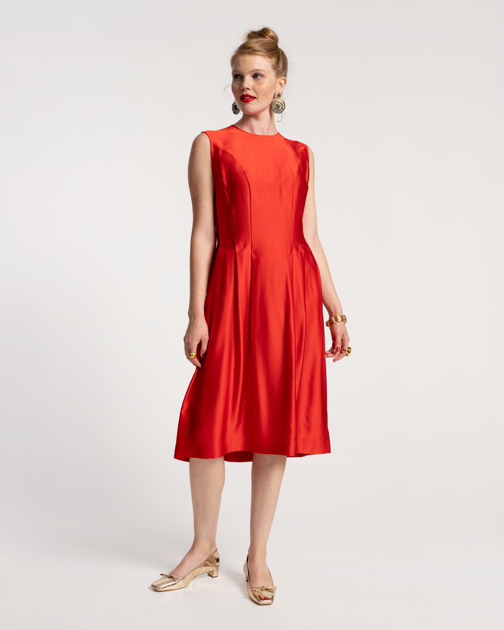 Florencia Silk Dress - Red Dresses Frances Valentine