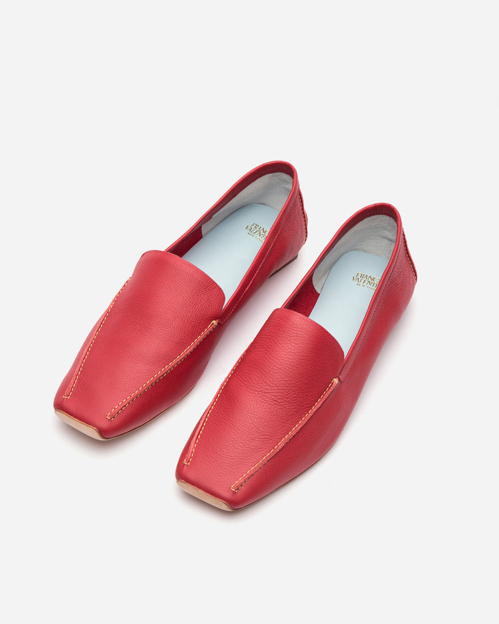 Elyce Loafer - Leather Red Loafers Frances Valentine