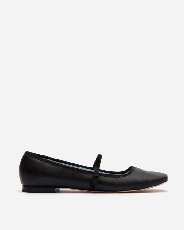 Jude Mary Jane Flat - Leather Black Flats Frances Valentine