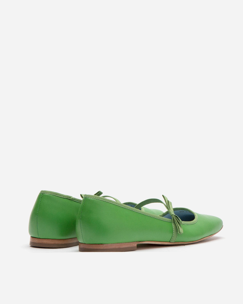 Jude Mary Jane Flat - Leather Green Flats Frances Valentine