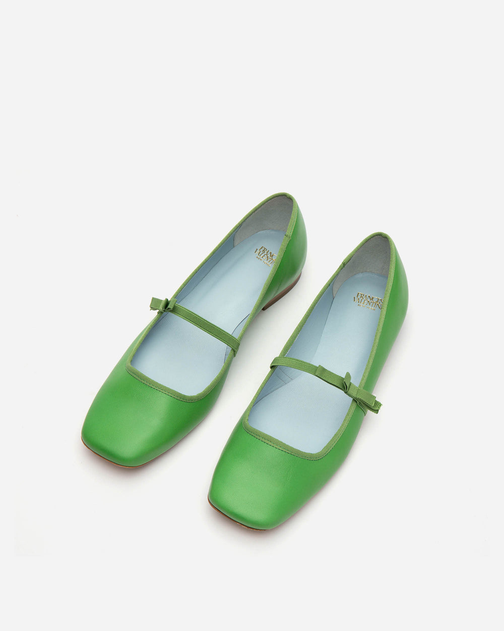 Jude Mary Jane Flat - Leather Green Flats Frances Valentine