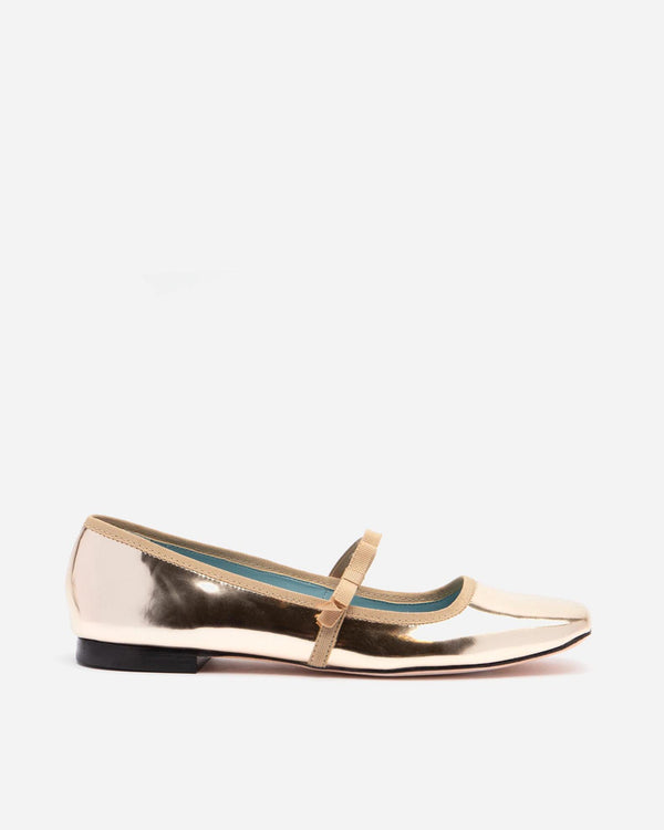 Jude Mary Jane Flat - Leather Platino Flats Frances Valentine