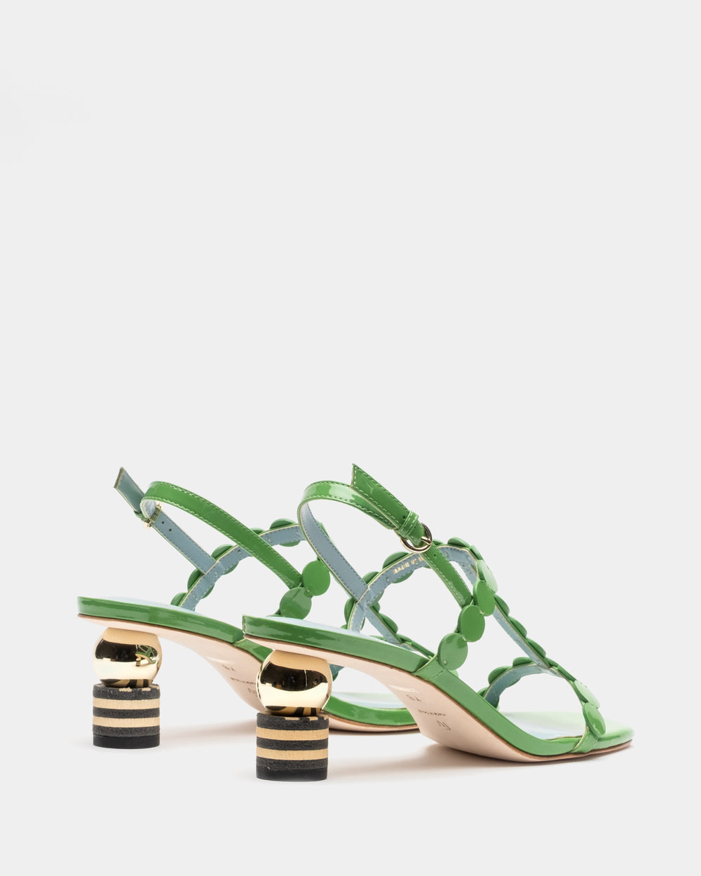 Kiki Mini Dot Heel - Green Heels Frances Valentine