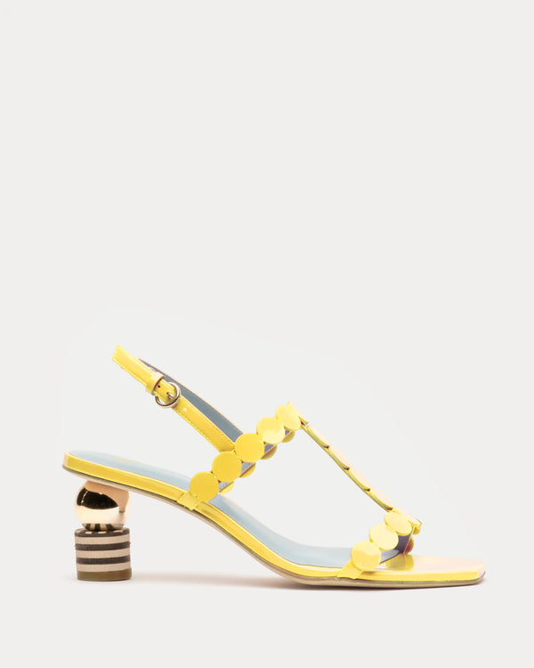 Kiki Mini Dot Heel - Yellow Heels Frances Valentine