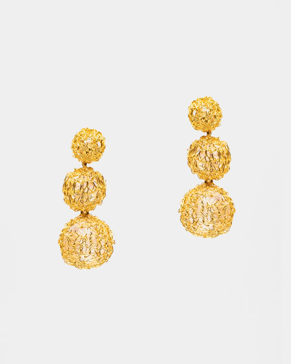 Large Crochet Sphere Earring Earrings Lavish