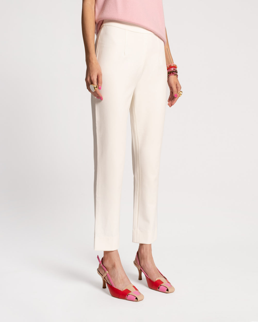 Lucy Japanese Stretch Cigarette Pant - Oyster Pants Frances Valentine