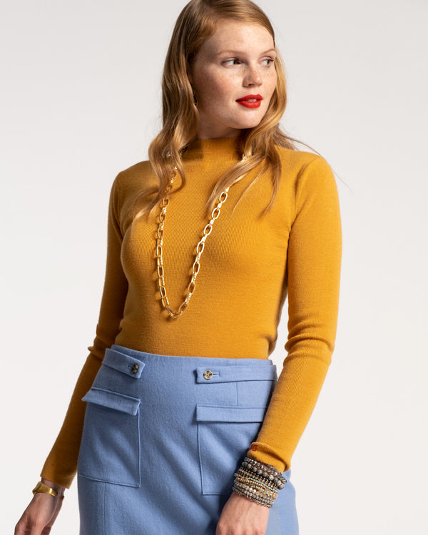Marie Long Sleeve Sweater - Mustard Sweater Frances Valentine