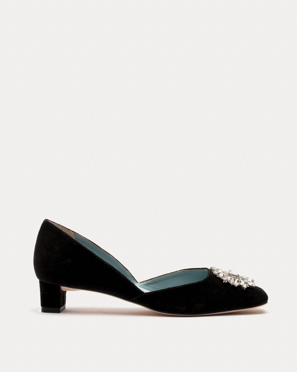 McCall Mini Block Heel - Velvet Black Heels Frances Valentine