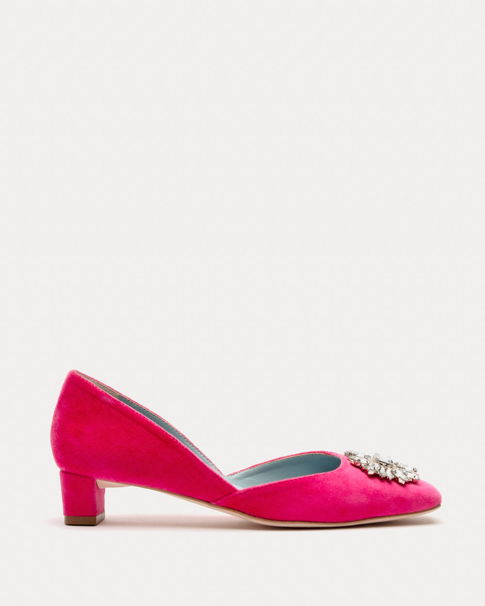 McCall Mini Block Heel - Velvet Pink Heels Frances Valentine