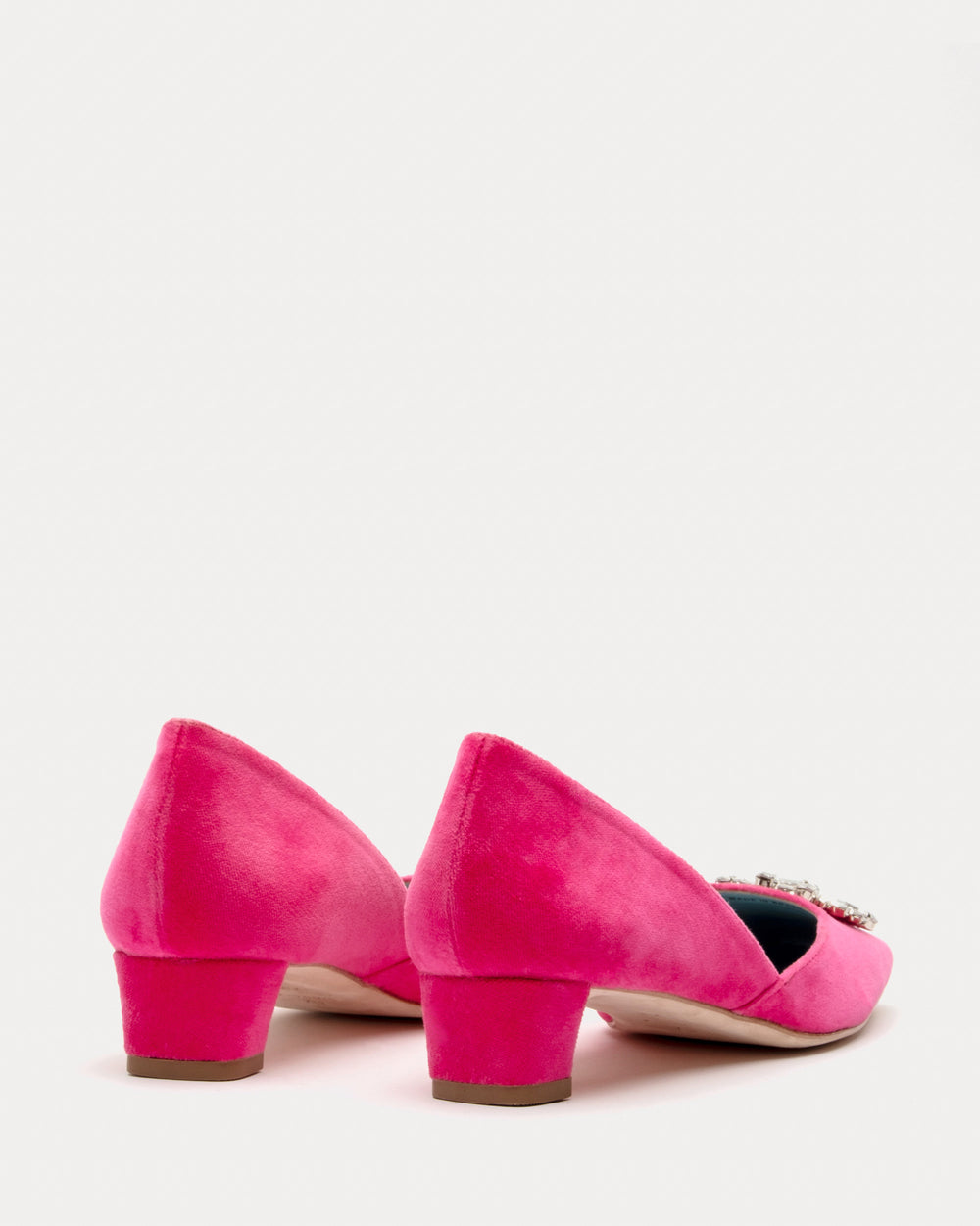 McCall Mini Block Heel - Velvet Pink Heels Frances Valentine