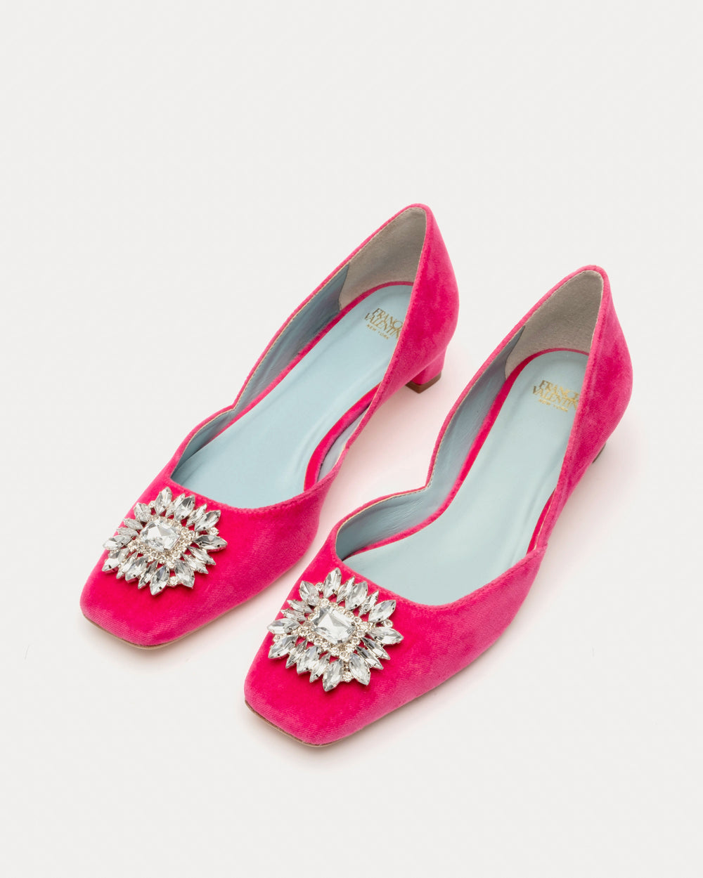McCall Mini Block Heel - Velvet Pink Heels Frances Valentine
