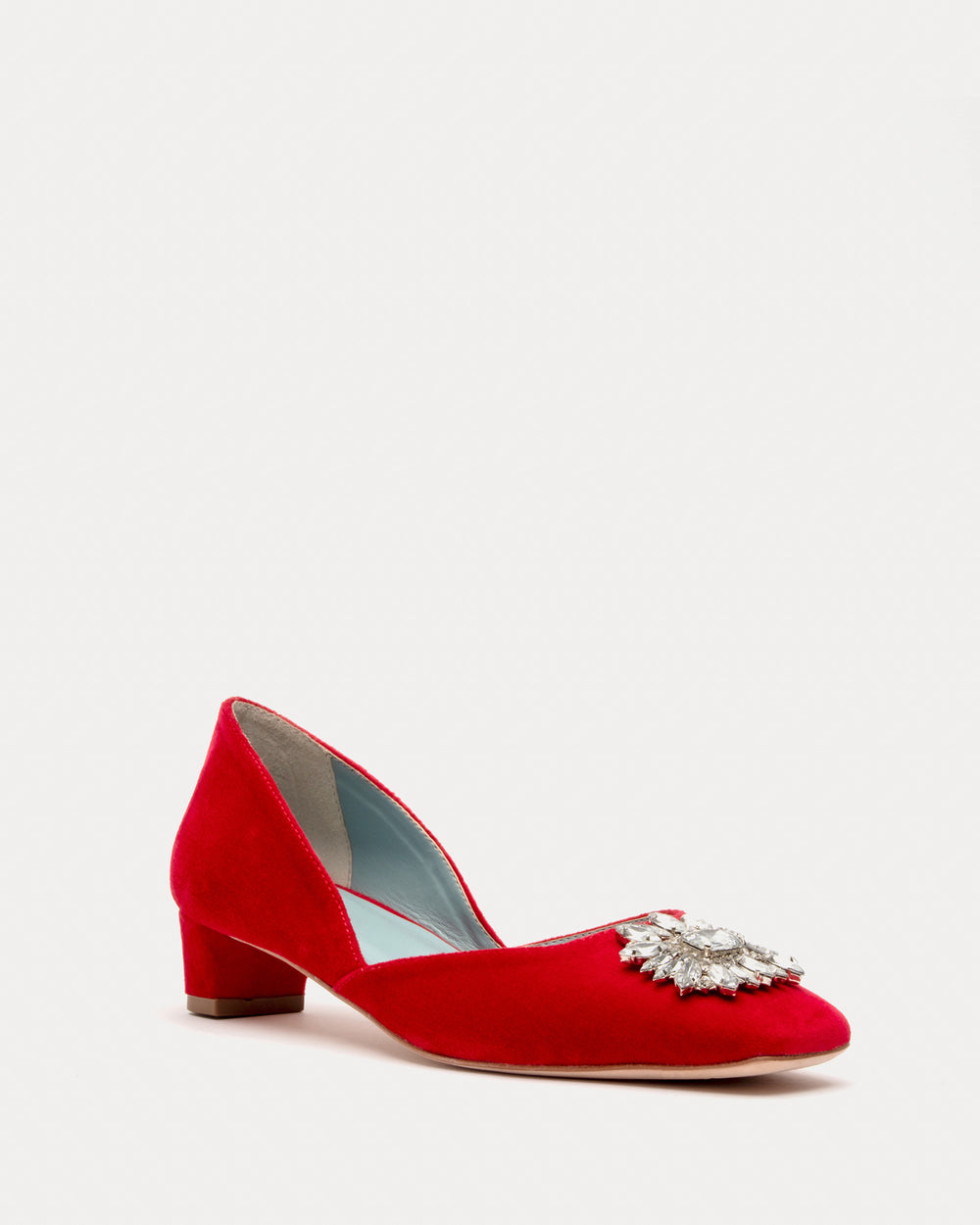 McCall Mini Block Heel - Velvet Red Heels Frances Valentine