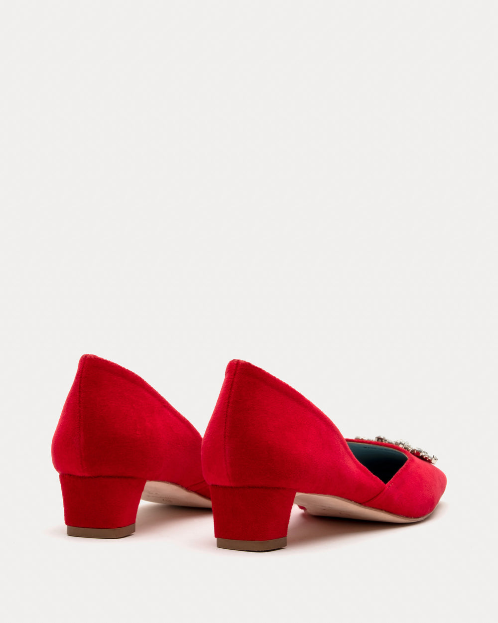 McCall Mini Block Heel - Velvet Red Heels Frances Valentine