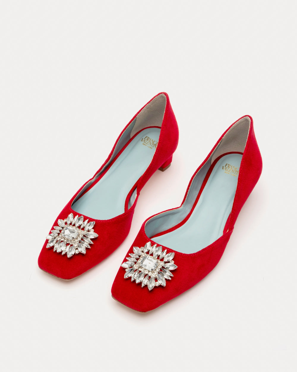 McCall Mini Block Heel - Velvet Red Heels Frances Valentine