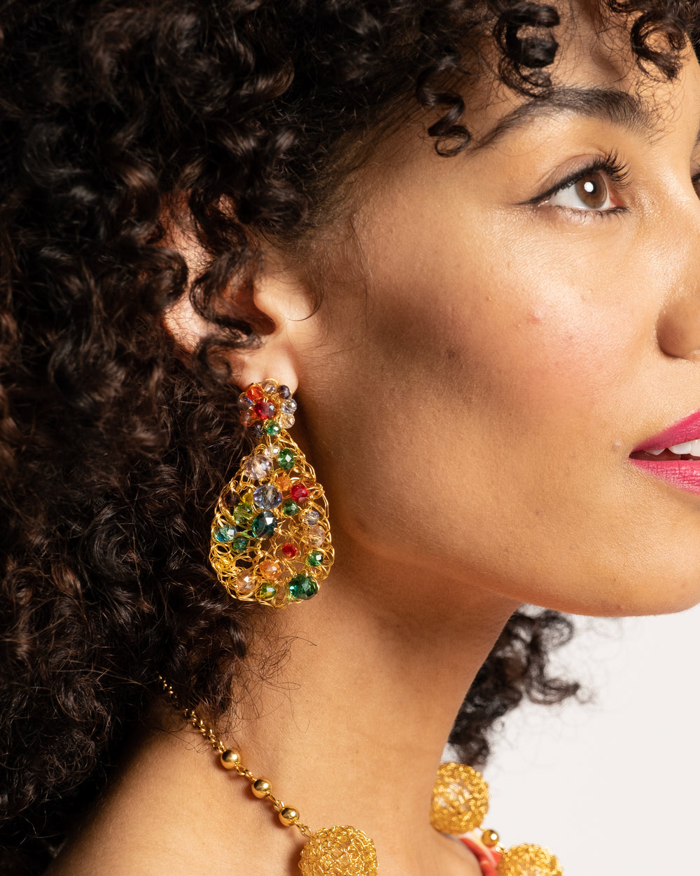 Crochet Teardrop Earring - Multi Earrings Lavish